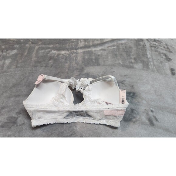 NWT Victoria's Secret 32C White Sexy Tee Lace Front Close Push Up Bra - Picture 3 of 6